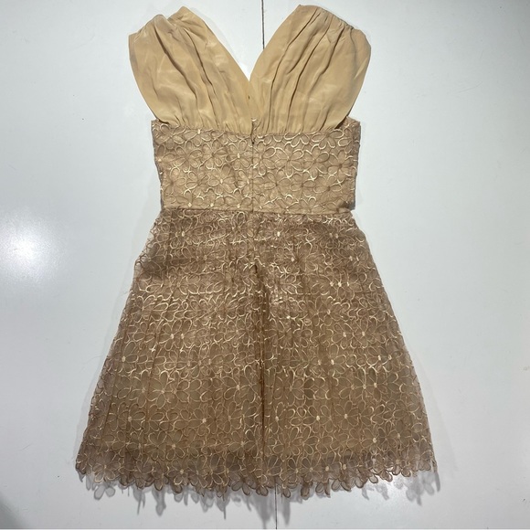 Frock By Tracy Reese Nude Pleated Vintage Inspired Silk Cotton Floral Dress 6 - Picture 4 of 15